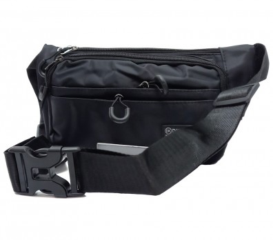 Сумка на пояс чёрная вид с переди
