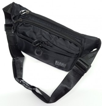 Сумка на пояс чёрная вид с верху