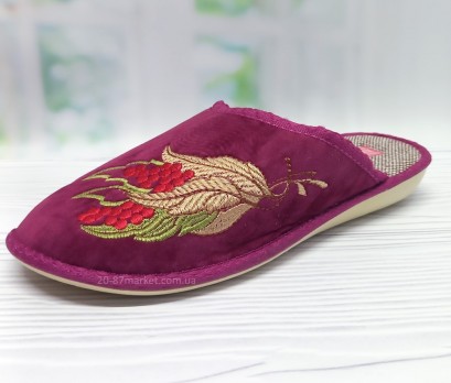 Женские тапочки Белста бордовые закрытые