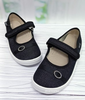 Валди тапочки для девочки, цвет чёрный, украшены стразами