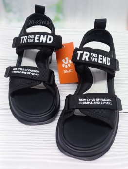 Босоножки для девочки, чёрные, застёжки на липучках