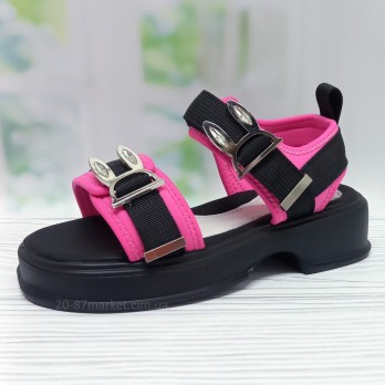 босоножки для девочки, чёрный розовый