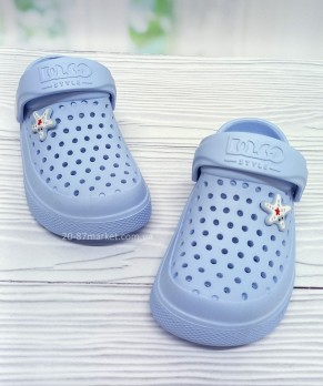 Детские кроксы голубого цвета для девочки
