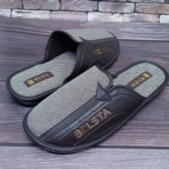 Тапочки мужские белста, коричневые, закрытые