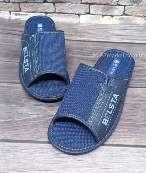 Белста тапочки мужские, джинсовые, открытые