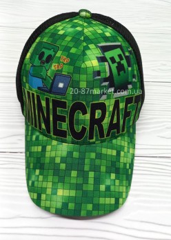 Детская бейсболка, принт minecraft
