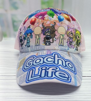 Бейсболка для девочки, розовая, принт Gocha life