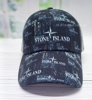 Детская бейсболка, серая, сетка, принт