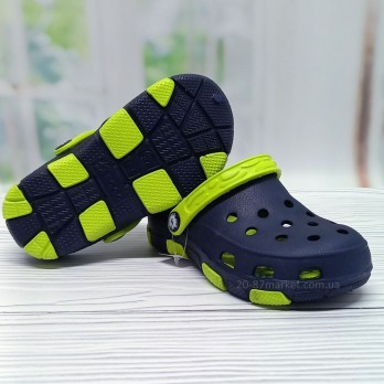 кроксы синие с салатовым, для мальчика, тм Фого