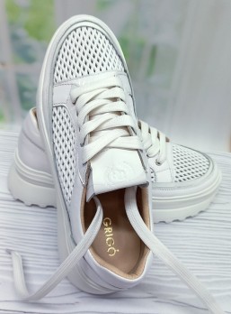 Белые кроссовки на высокой платформе для девочки