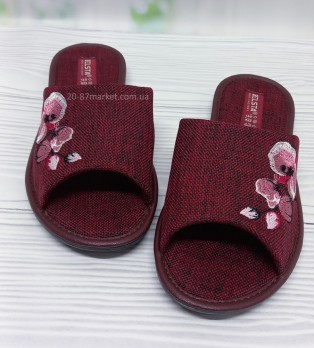 женские тапки Белста бордового цвета