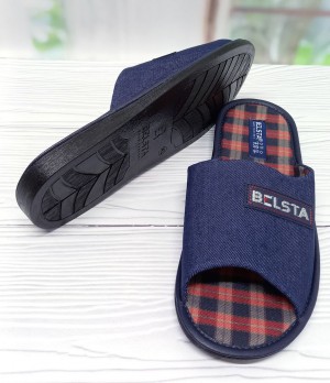 Мужские тапочки Белста открытые, джинс/синие