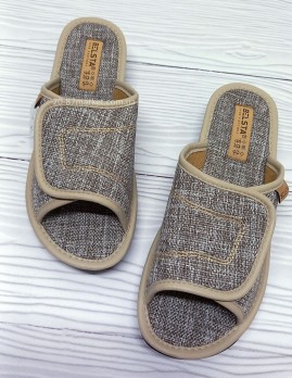 Женские бежевые тапочки Белста на липучках